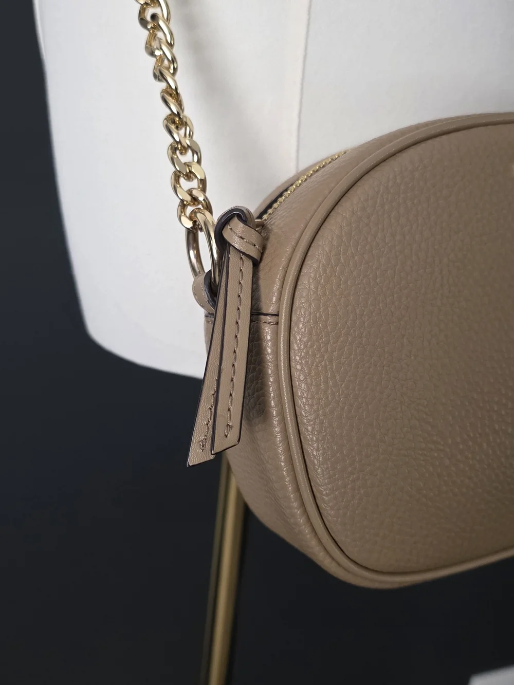 Michael Kors Jet Set Pebbled Leather Crossbody Bag in Camel